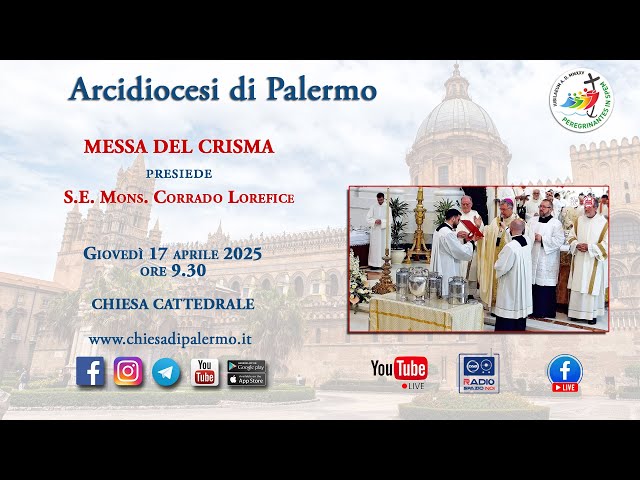 GIOVEDI' SANTO - S. Messa Crismale nella Chiesa Cattedrale di Palermo